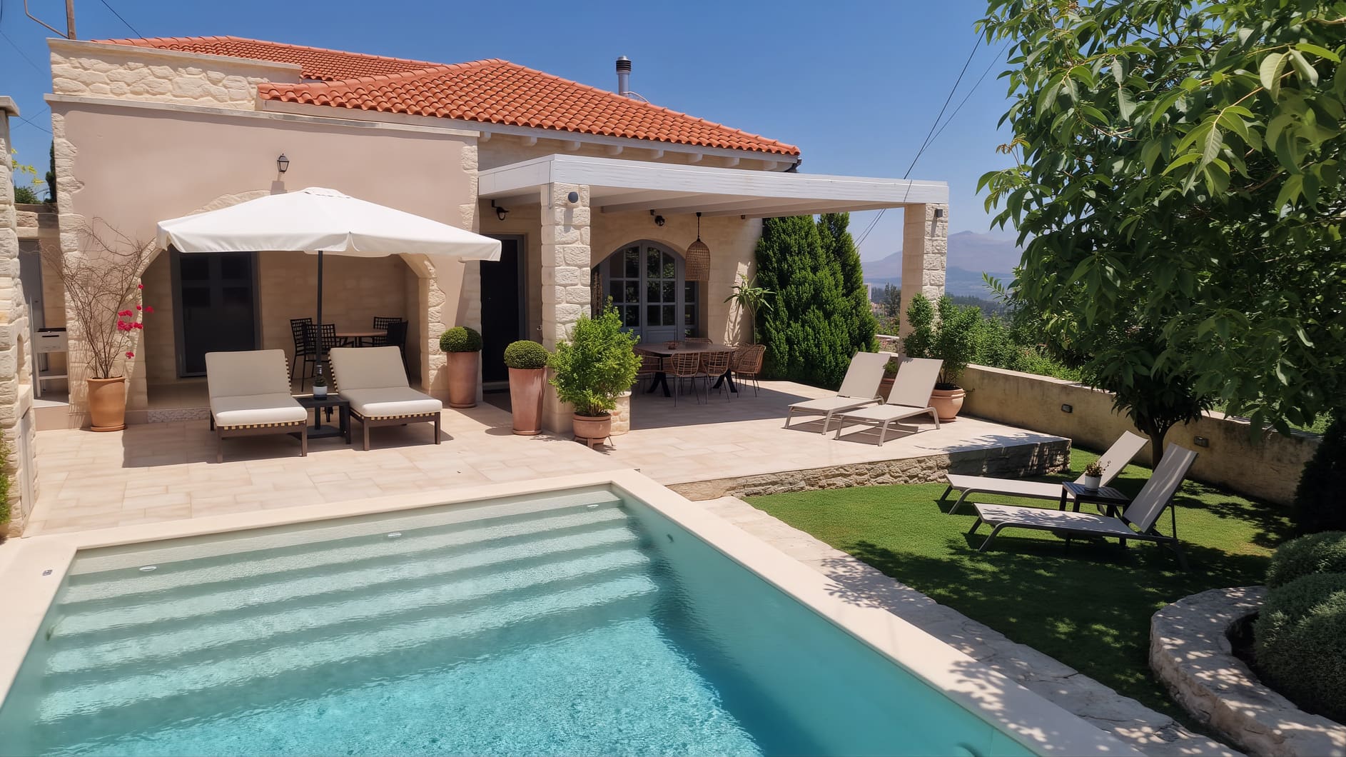 Villa Kainas Kaina: Charming 3-Bedroom Apartment with Pool and Sea Views, Crete