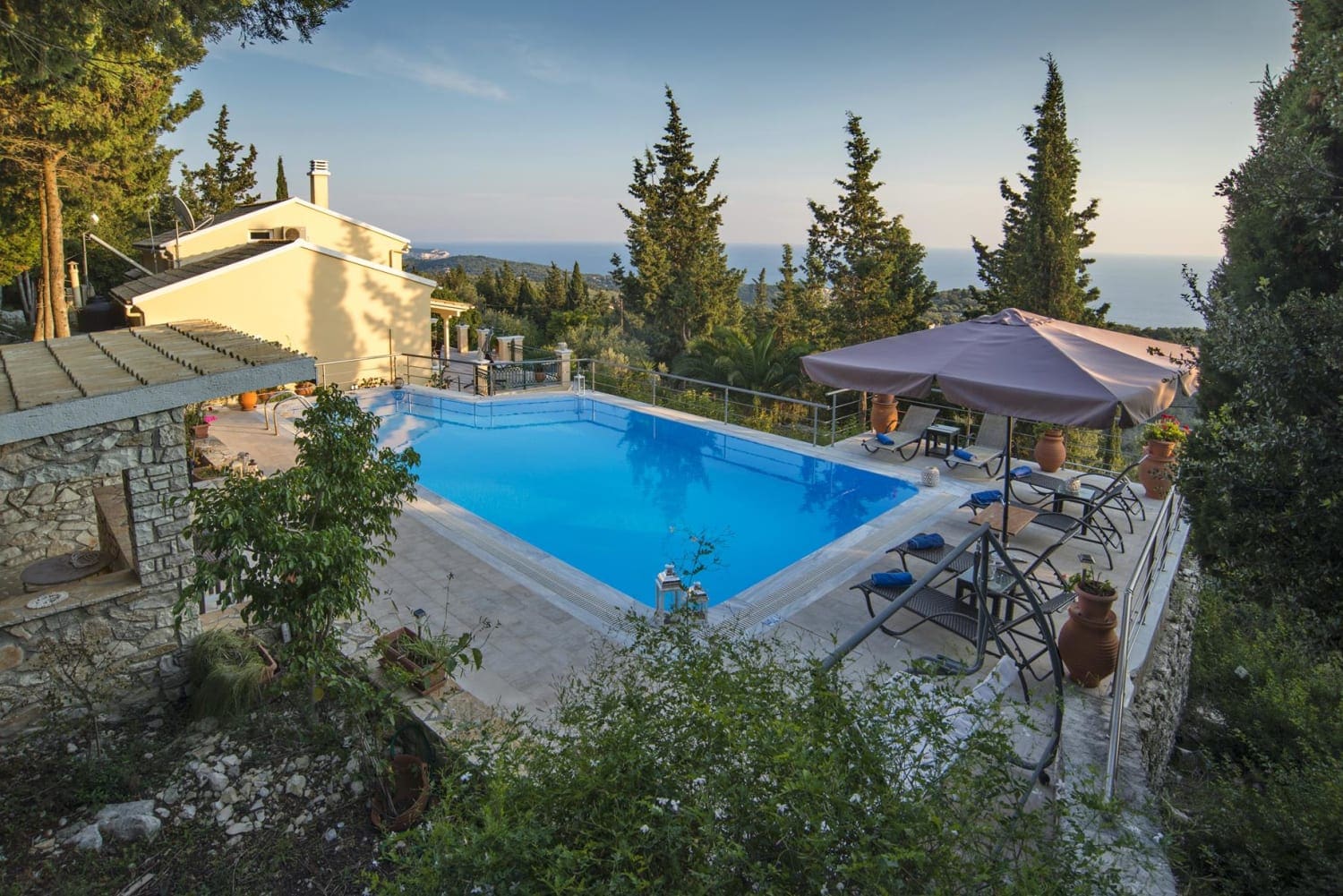 Villa Kipos Paxi: Spacious 3-Bedroom Apartment Rental with Private Pool and Seaview, Paxi Greece