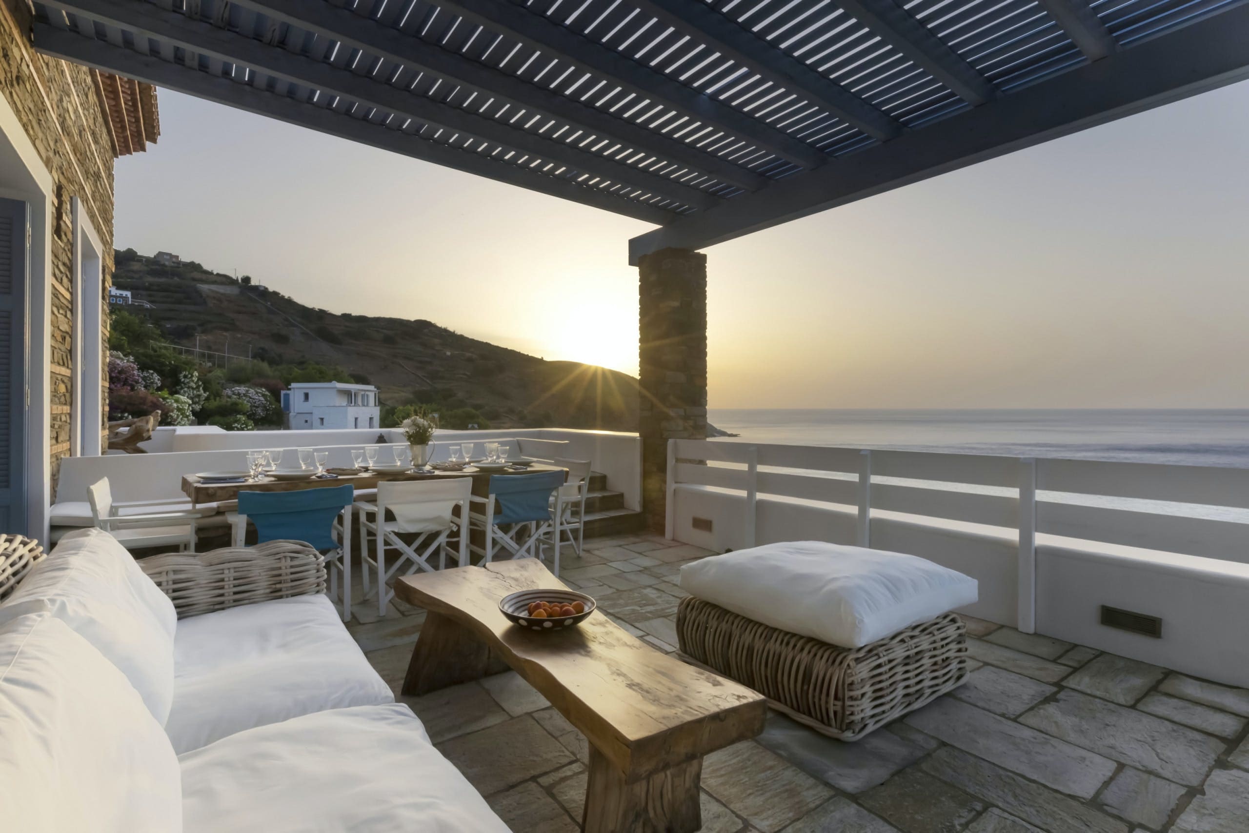 Villa Ostria Menites Andros: Chic 4-Bedroom Apartment with Seaview and Pool, Andros