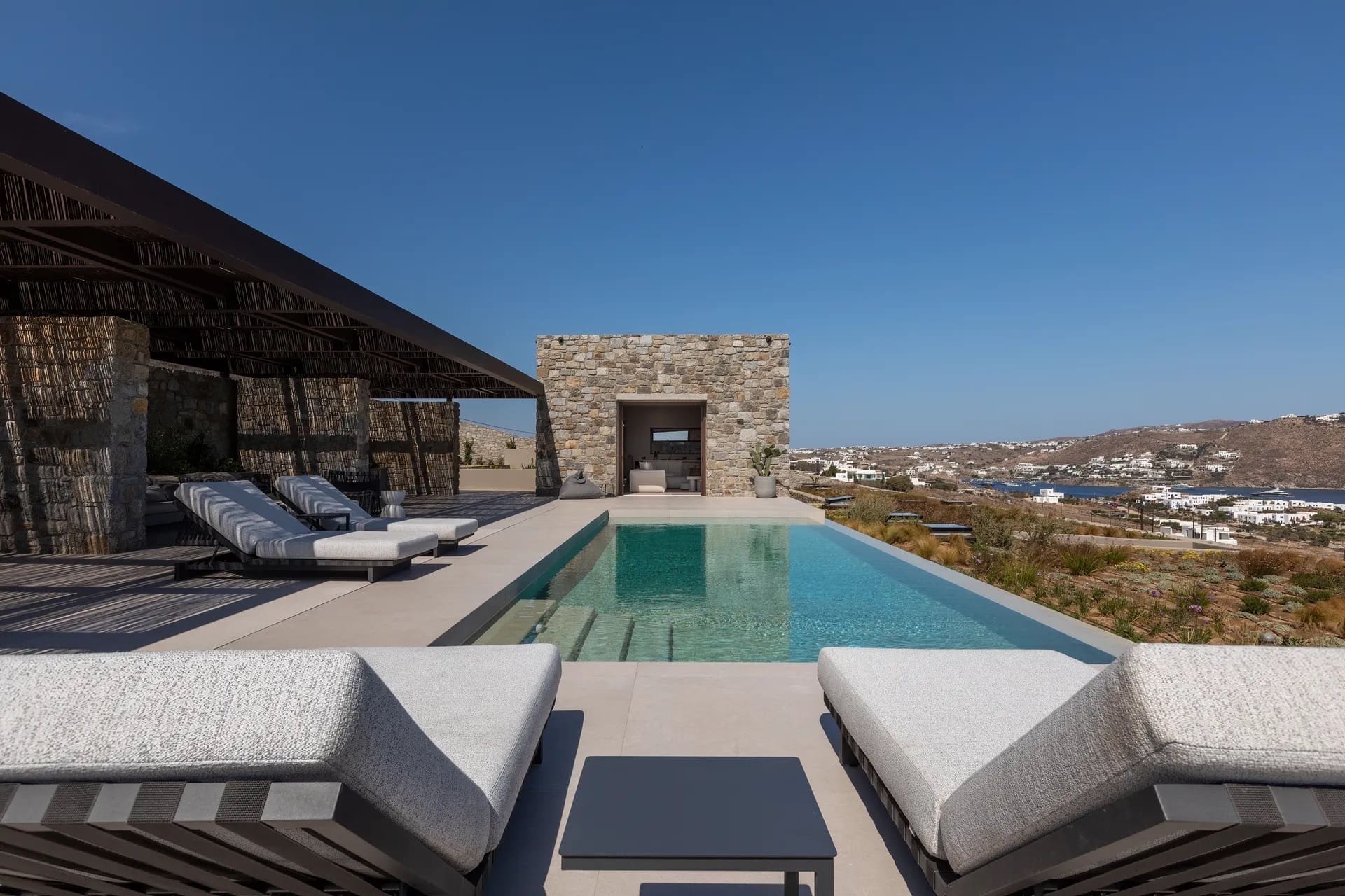 Villa Lefkos Kalo Livadi Mykonos: Luxury 9-Bedroom Villa with Sea Views and Pool, Mykonos