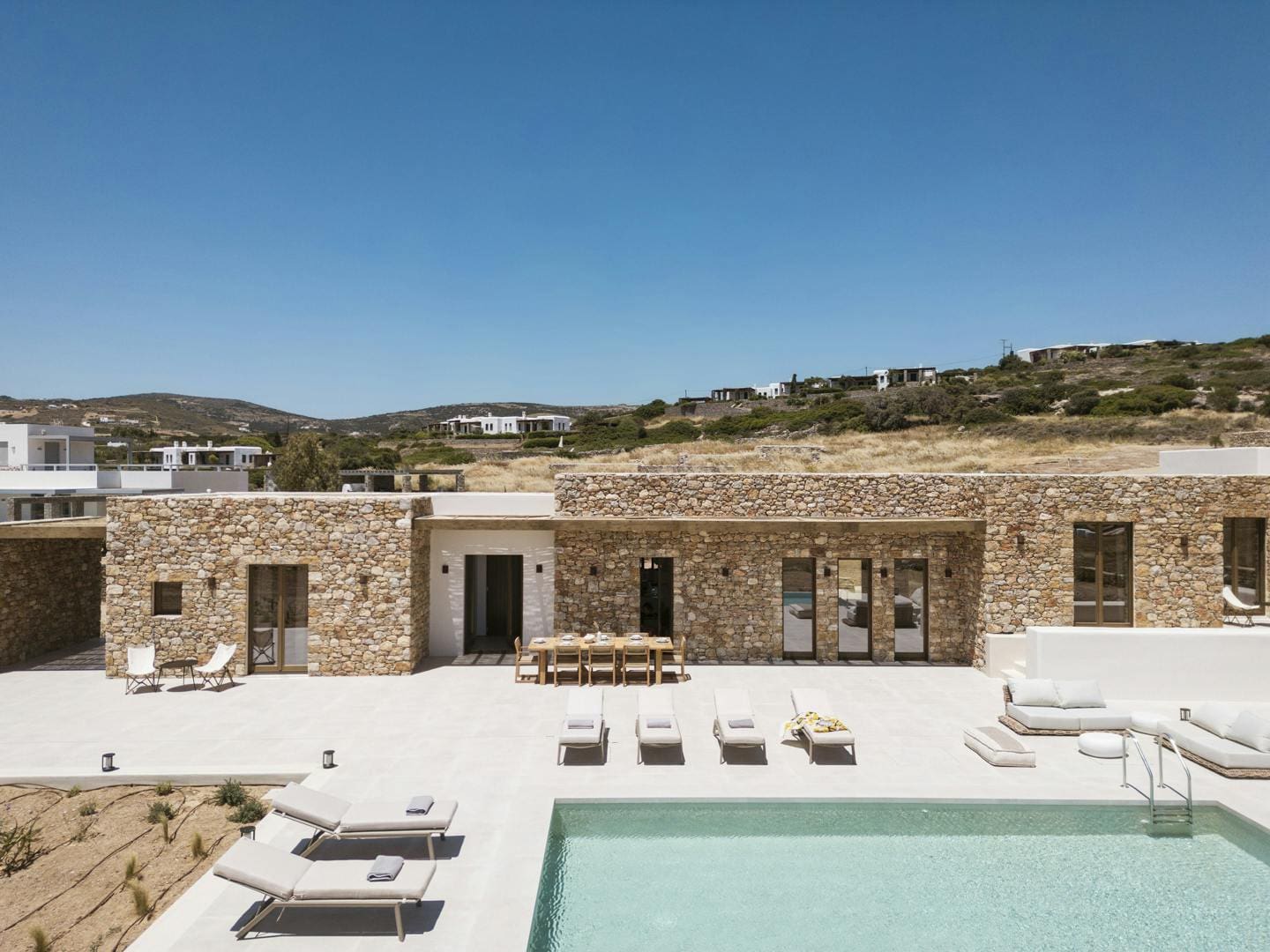 Villa Kyanos Agkali Paros: Luxury 4-Bedroom Villa with Seaview and Pool, Paros