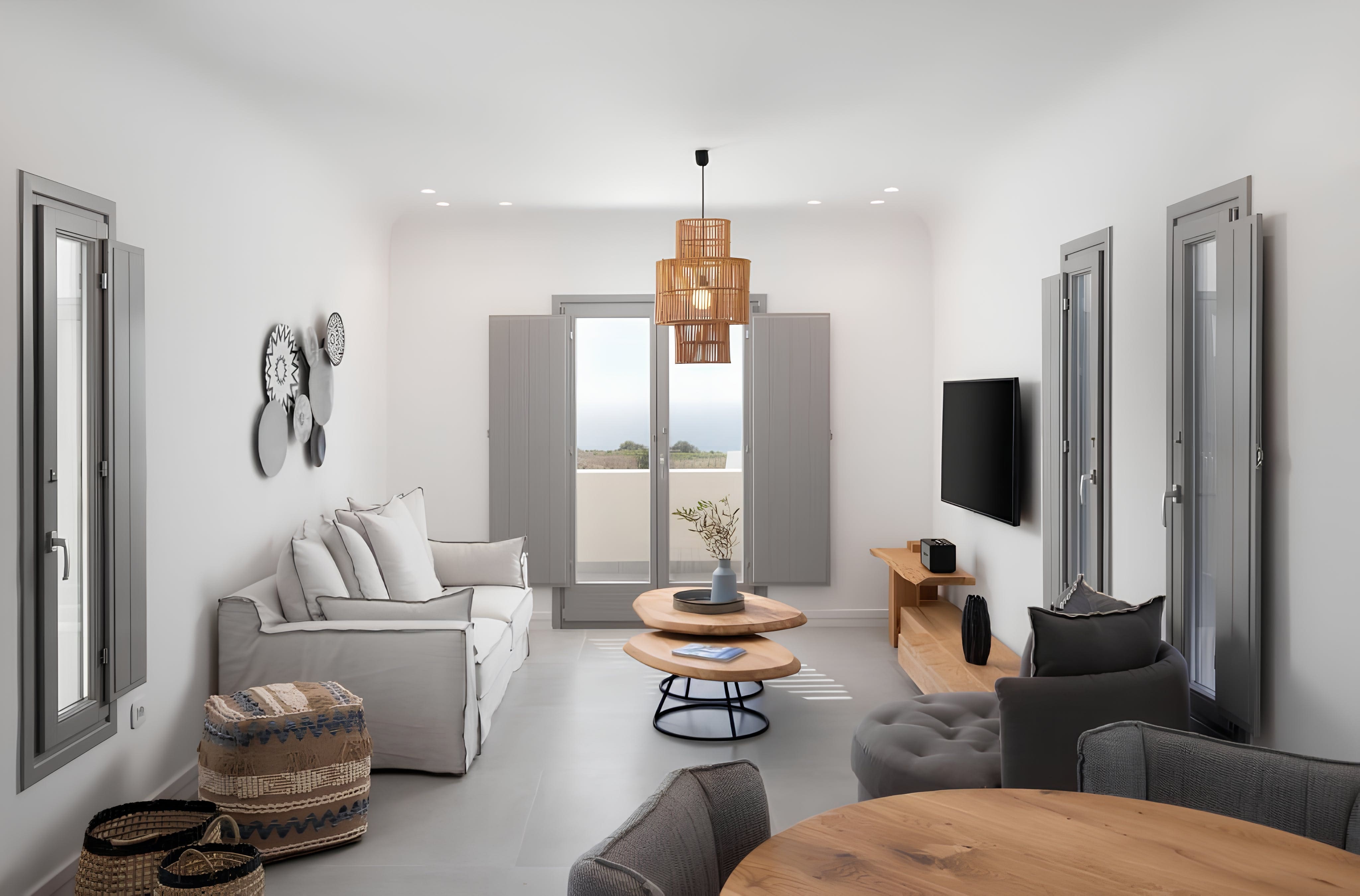 Villa Ostria Pyrgos Santorini: Luxury 3-Bedroom Villa with Seaview and Pool, Santorini