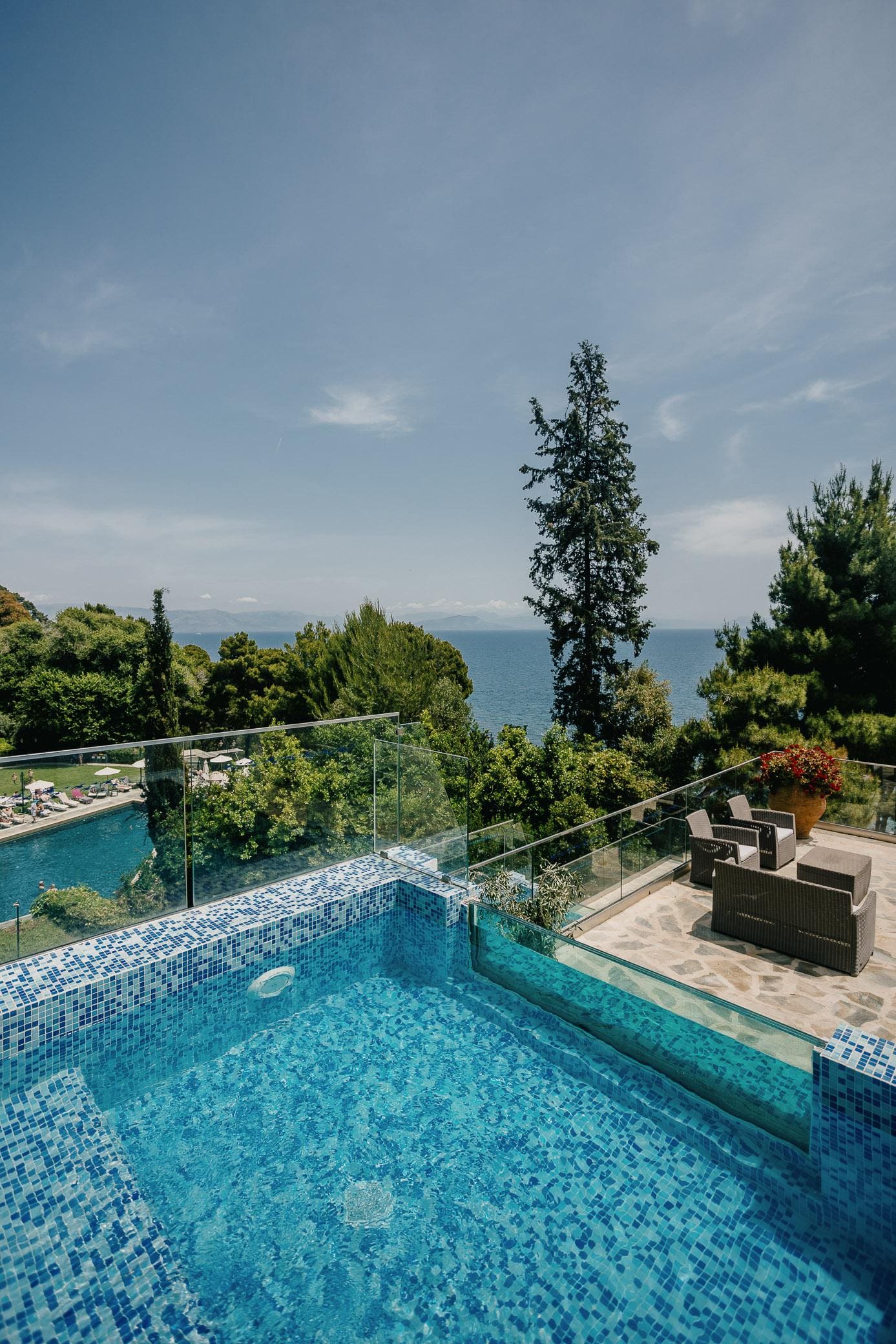 Villa Lysias Kanoni Corfu Town: Charming 1-Bedroom Apartment with Sea View and Pool, Corfu Town