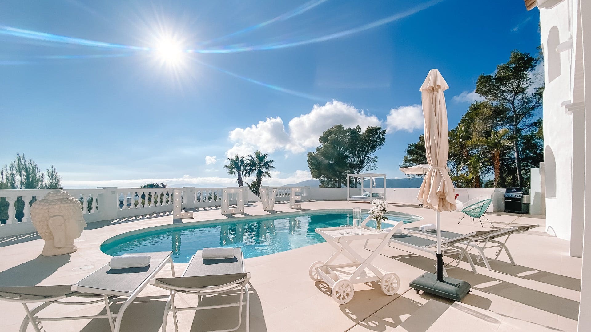 Villa Esmeralda Ses Figueretes Talamanca: Luxury 3-Bedroom Villa with Pool and Seaview, Talamanca Ibiza